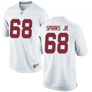 Men's Alabama Crimson Tide #68 Alajujuan Sparks Jr. White Game NCAA College Football Jersey 2403NJAV3